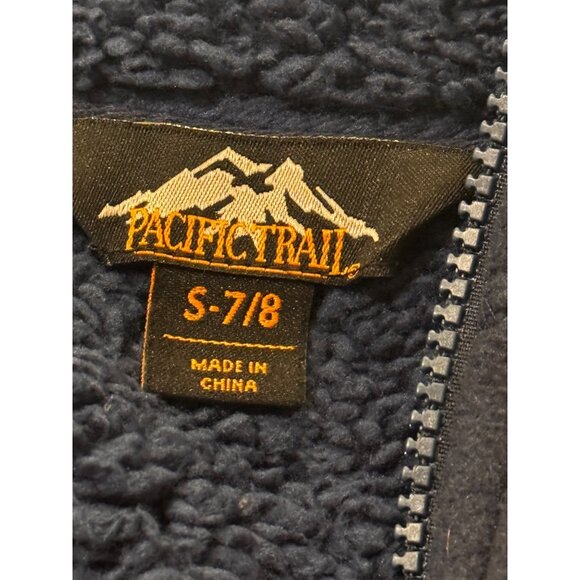 Pacific Trail Kids Fleece Zip-Up Jacket S 7/8 Navy Blue Polyester Warm & Cozy - Picture 5 of 6
